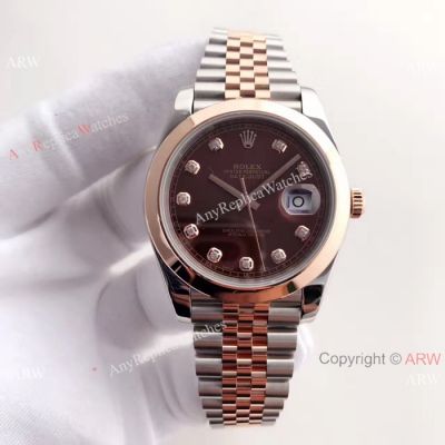 (EW) Rolex Everose Replica Watch 41mm Datejust II Coffee Brown Dial